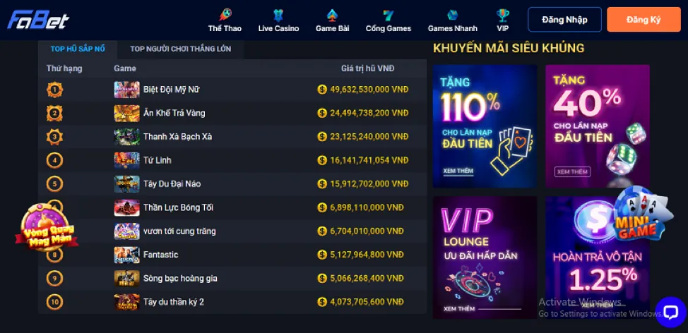 Các trò chơi casino độc đáo khác tại 33win33 nhà cái